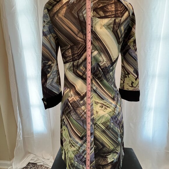 Ted Baker Dress Size 0 Abstract design 3/4 sleeve dress - Picture 5 of 12